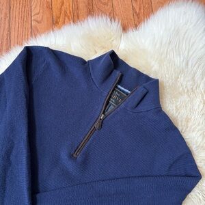 Navy Zip Up Sweater